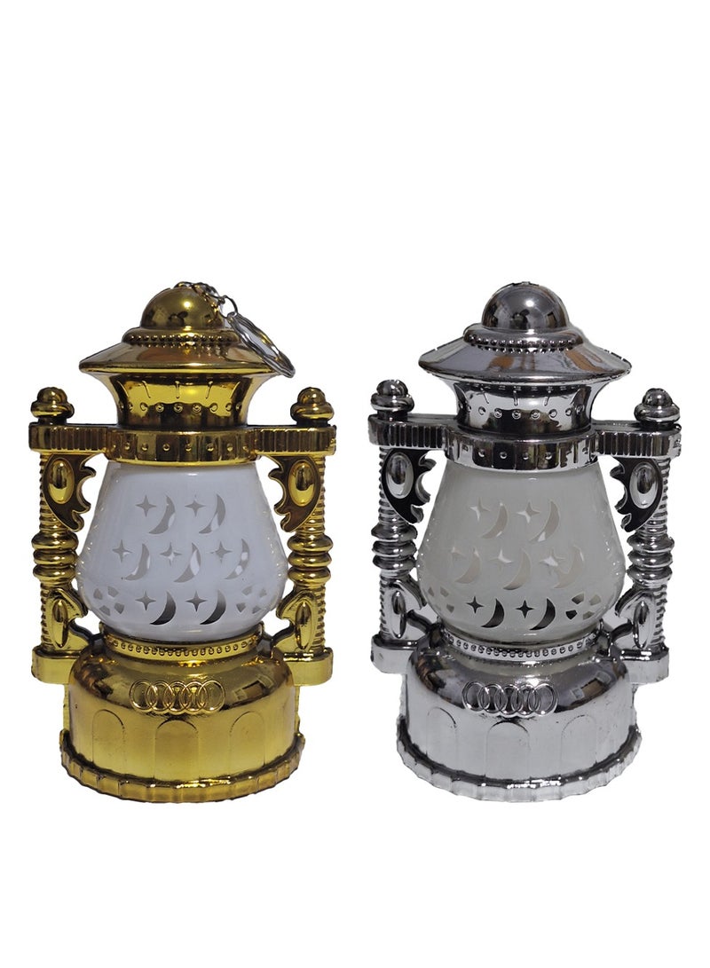 فانوس رمضان صغير مع مفاتيح العلاقات 2 قطعة، لعبة إضاءة رائعة للأطفال، فانوس رمضان كلاسيكي صغير، لعبة فانوس رمضان الجديدة اللطيفة ذات الإضاءة اللطيفة للأطفال، متعدد الألوان - Image 1