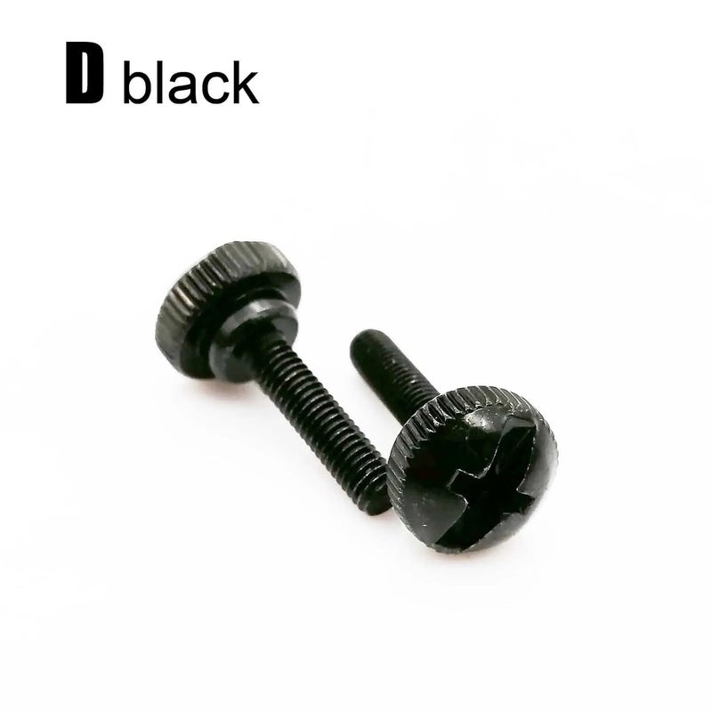 Knurled Thumbscrew 50pcs Carbon Steel PC Computer Case Cover Slotted Phillips Head Hand Tighten Bolt Thumb Screw(Black Type D,M3x10mm) - Image 2