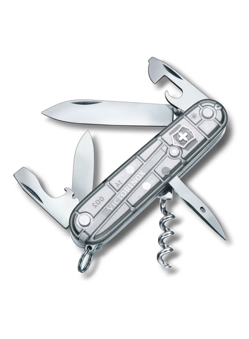 فيكترونوكس سكين الجيب السويسرية فيكتورينوكس سبارتان سيلفر تيك (Victorinox Spartan 1.3603.T7) — 12 وظيفة | غطاء فضي شفاف | فولاذ سويسري - Image 1