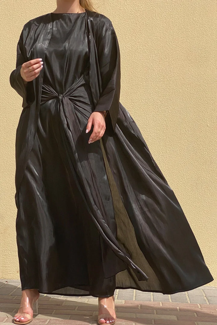 Moistreet  3 Piece Shimmer Abaya Set for Women | Best Price UAE