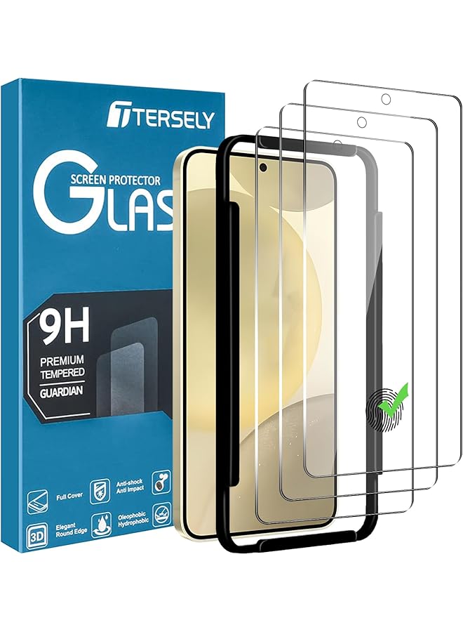 erorex 3 Pack 9H Tempered Glass Screen Protector For Samsung Galaxy S24 5G, With Installation Alignment Frame, Support Fingerprint Unlock, Case Friendly, Anti Scratch Film  - Image 1