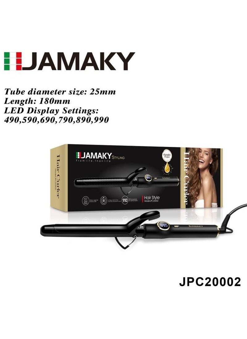 Jamaky Italy جهاز كي وملقد تمويج وتجعيد شعر بيبي كيرلي تمويج الشعر مقاس 25 من جاماكي لدرجه حراره تصل 990 JMK20002 (ايطالي) 