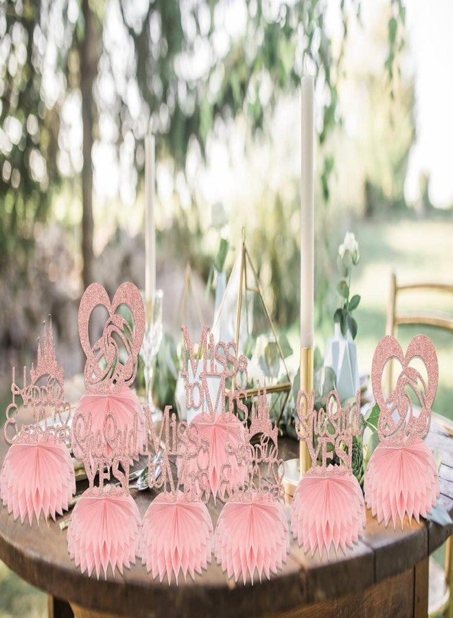 WFKLDF 8 Pcs Bridal Shower Honeycomb Centerpieces Bridal Shower Table Decorations Bridal Party Decorations Bachelorette Party Decor Supplies Rose Gold - Image 5