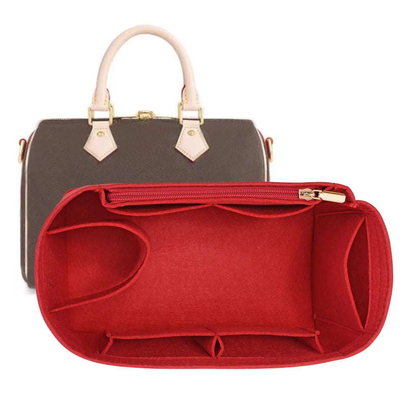 LOUKAYCCI Purse Organizer Inserts for Speedy 30 Felt Purse Inserts HandBag and Tote bag Neverful Organizer Insert RedLarge - Image 2