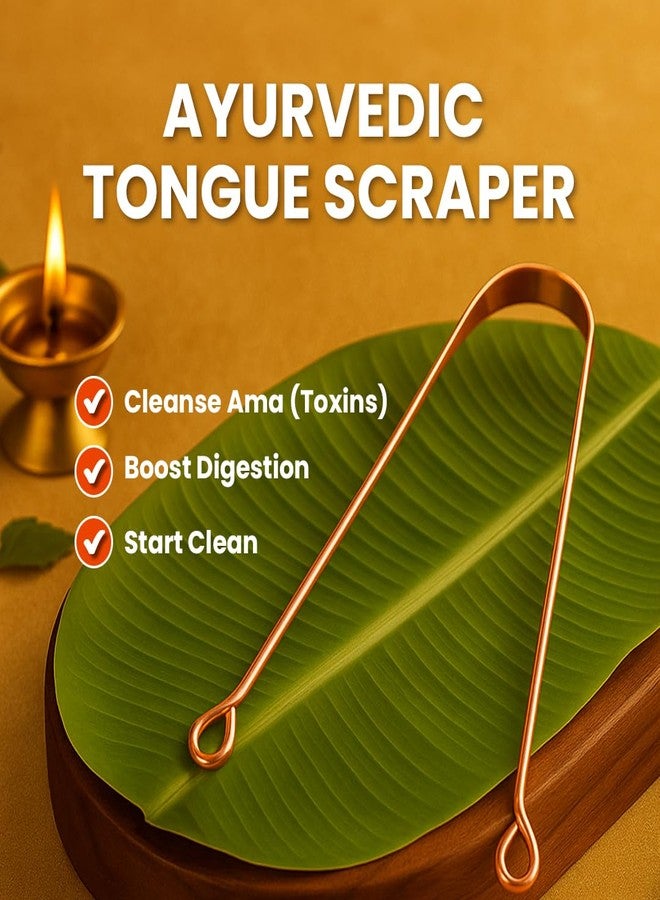 Natruveda 100% Pure Copper Tongue Scraper, Pack of 4, Promotes Fresh Breath, Tongue Cleaner for Oral Care & Hygiene - Image 2