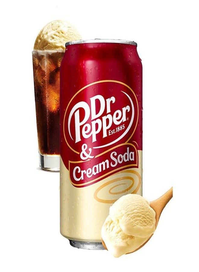 Dr Pepper & Cream Soda – 355ml Each (Pack of 6) By COUGAR | Original American Soft Drink | Smooth Creamy Vanilla Flavour | Refreshing Carbonated Beverage | Perfect Party & Travel Drink Can (IMPORTED-USA) - Image 3