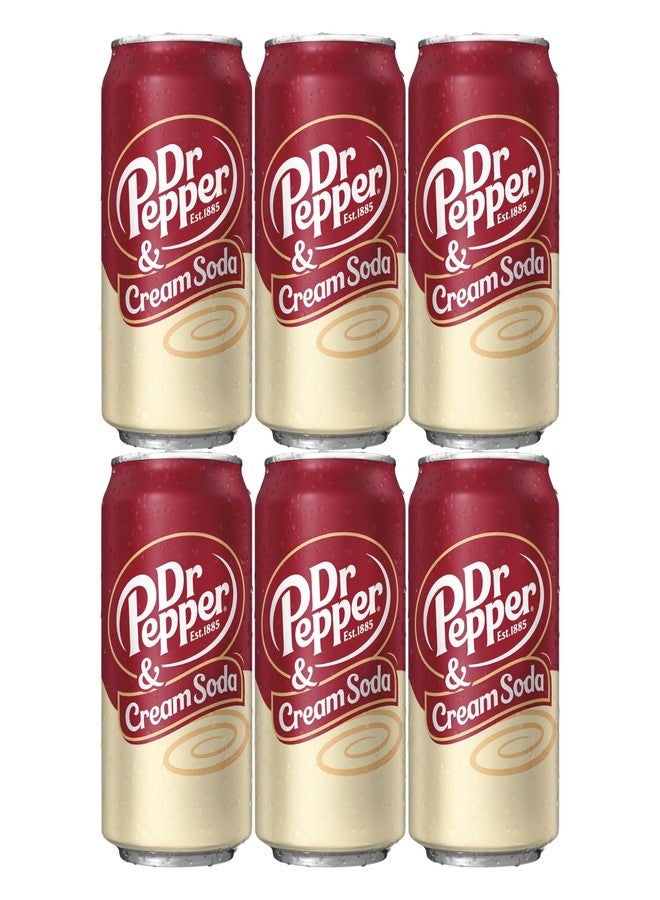 Dr Pepper & Cream Soda – 355ml Each (Pack of 6) By COUGAR | Original American Soft Drink | Smooth Creamy Vanilla Flavour | Refreshing Carbonated Beverage | Perfect Party & Travel Drink Can (IMPORTED-USA) - Image 1