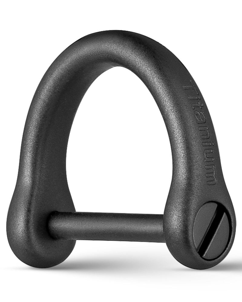 FEGVE Titanium D Ring Key Ring with screwdriver Car Fob holder Keychain Men Key Shackle Horseshoe Clasp12inchBlack