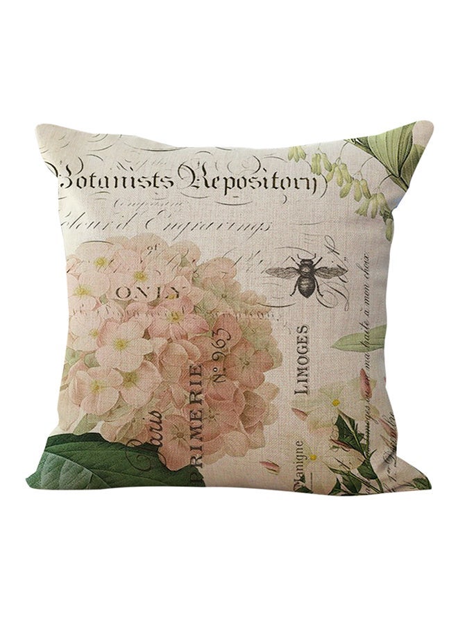 Decorative Floral Printed Cushion Cover Multicolour 45 x 45cm - Image 1