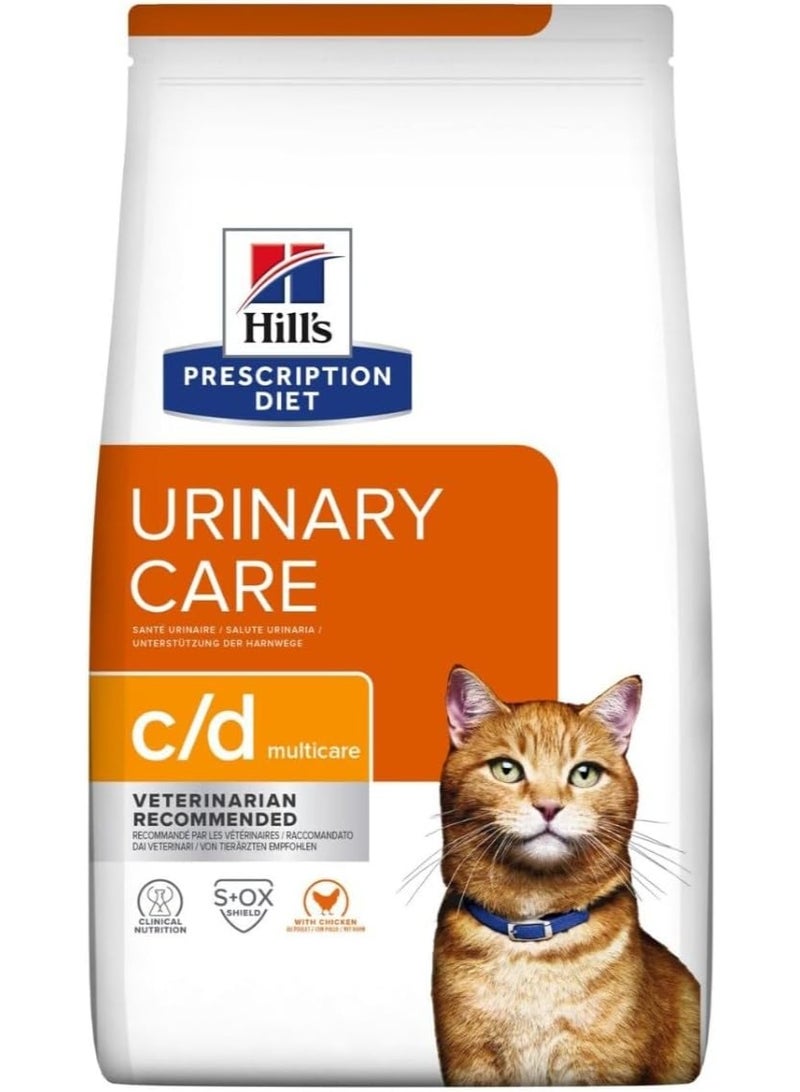 Hill's Prescription Diet c/d Multicare Urinary Care Dry Cat Food with Chicken – Veterinary Diet (1.5 kg) - Image 1