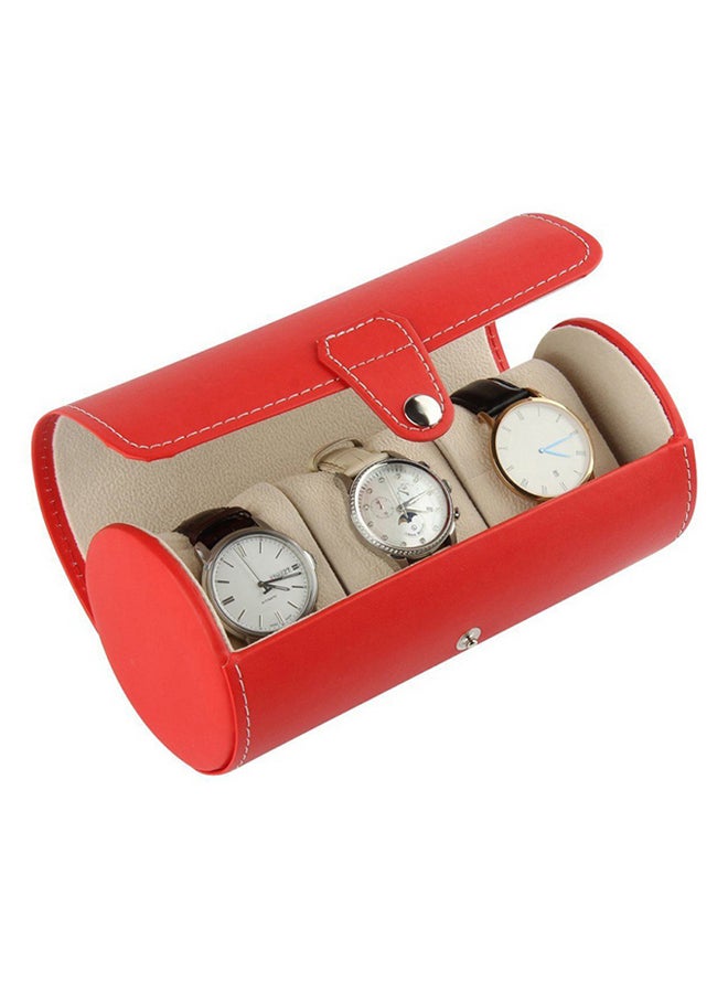 Sanda 3-Slot PU Leather Watch Box QJ1533R - Image 4