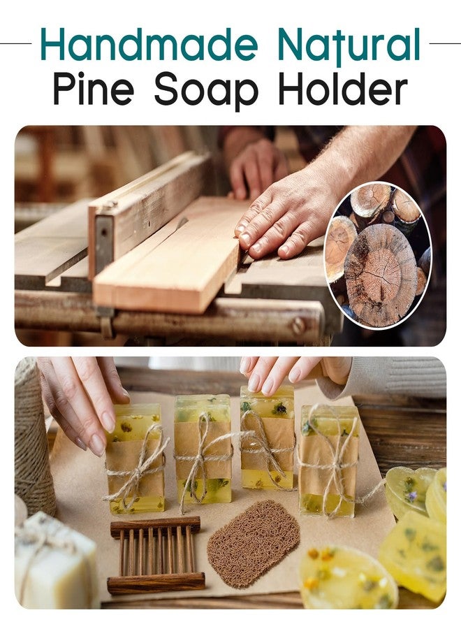 Threehoney 72 Pcs Soap Saver Set Including Wooden Dish Exfoliating Bag Saver Pads Bulk with 100 OPP Transparent Bags 2 Bundles Paper Ropes for Bar Wedding Shower Homemade Gift(Carbonized Color) - Image 4