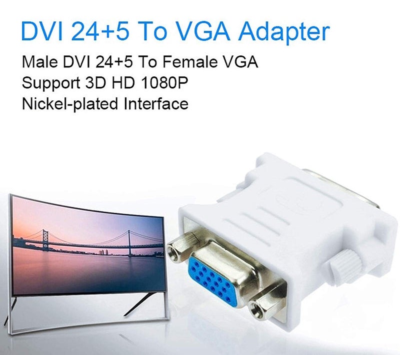 Tobo DVI to VGA Adapter Converter for HDTV Laptop Computer (DVI(24+5) to VGA) - TD-250TC - Image 4