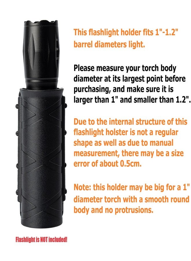 TACNEX Flashlight Holder for Duty Belt Tactical MOLLE Torch Holster Rotatable Light Carry Case Pouch fit 1"-1.2" Diameter Flashlight for Police Leo Security Military - Image 3