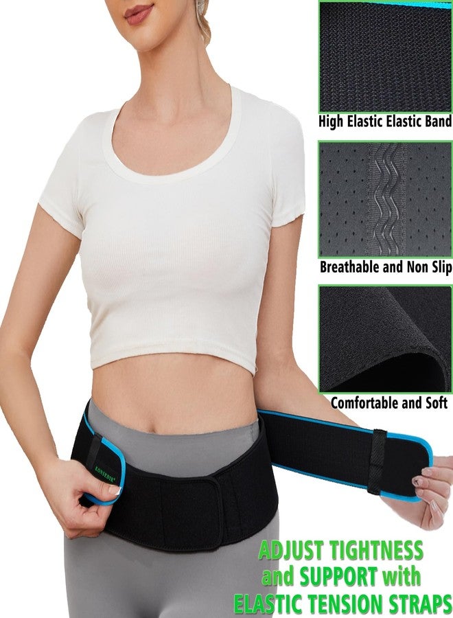 KONSEDIK Sacroiliac Belt for Women and Men, SI Joint Hip Belt for Pelvic Stabilization & Lower Back Support, Sciatica Pain Relief Compression Wrap for Pregnancy, Postpartum, Herniated Disc(Black, Large) - Image 2