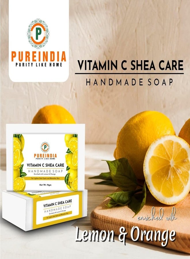 PureIndia Handmade Vitamin C Shea-care Face & Body-Wash with Lemon & Orange, 75gm,Pack of 3 - Image 3