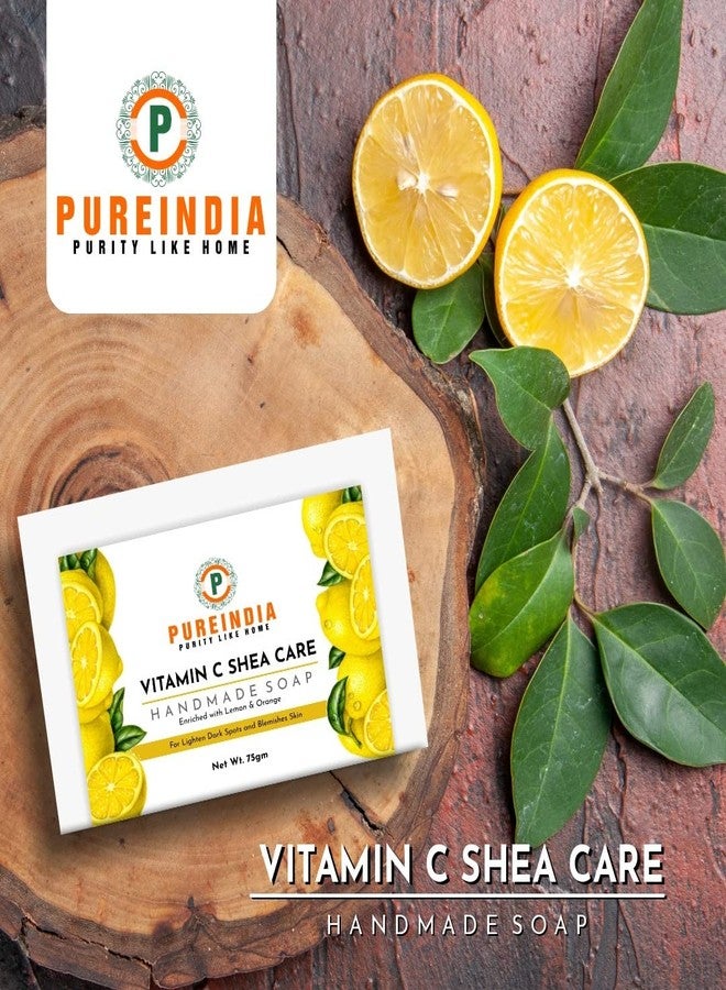 PureIndia Handmade Vitamin C Shea-care Face & Body-Wash with Lemon & Orange, 75gm,Pack of 3 - Image 2
