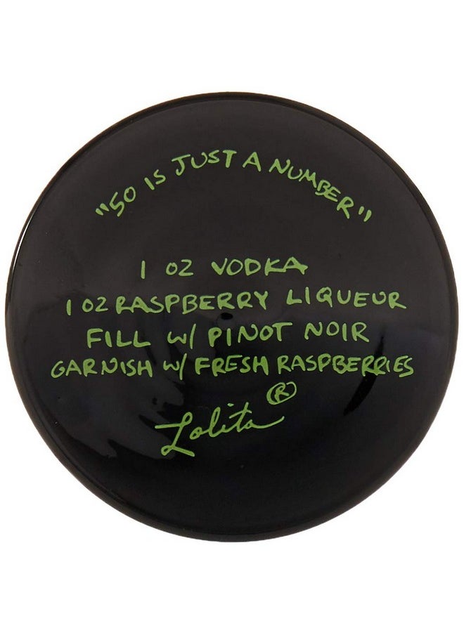 Enesco Designs By Lolita “50 Is Just A Number” Handpainted Artisan Wine Glass 15 Oz.  - Image 2