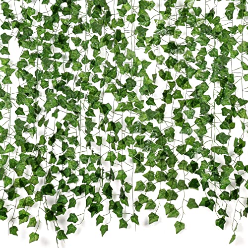 ARTKAIKE Fake Vines for Room Decor(12 Pack 84 Feet) Aesthetic Artificial Plant Ivy Leaves Hanging Greenery Garlands for Home Bedroom Wall Wedding Party Decor - Image 1