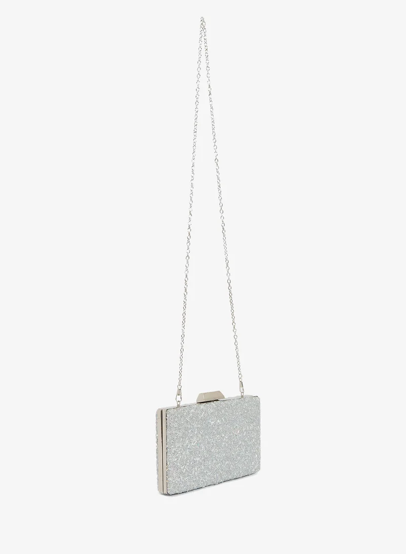 Khizana Rectangle Shaped Embellished Sparkle Clutch