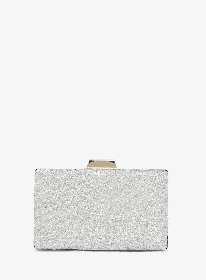 Khizana Rectangle Shaped Embellished Sparkle Clutch