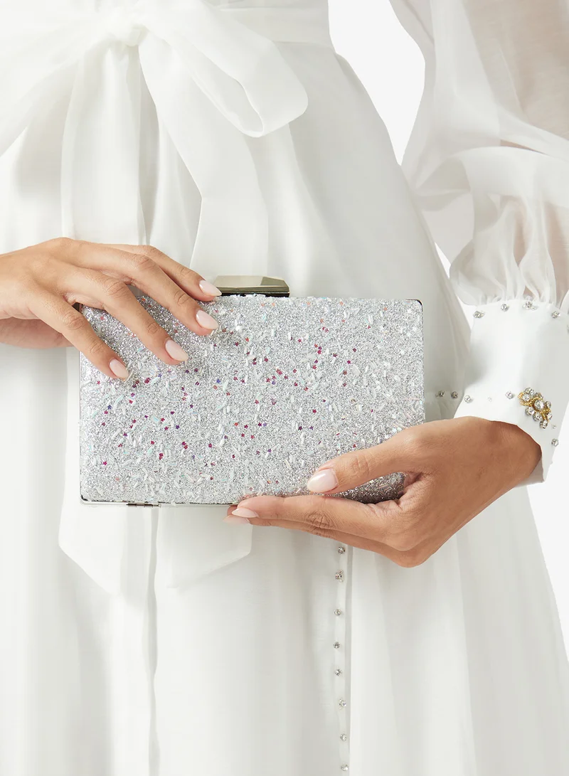 Khizana  Rectangle Shaped Embellished Sparkle Clutch for Women | Best Price UAE