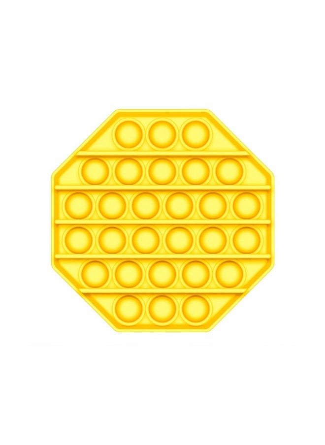 P-Plus International P-Plus International Push Pop Bubble Fidget Toy - Autism Special Needs Bubble Popping Sensory Toy 1 PCS Silicone Anti Anxiety Tools Multifunctional Pop Game for Kids Adults (Yellow Octagon)  - Image 1