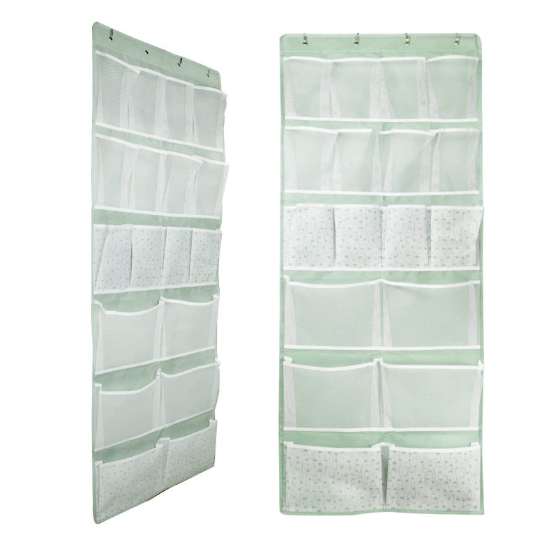KANCNT 18 Pocekts Over the Door Shoes Organizer,Behind Door Hanging Storage Pocekt for Sock,Underwear,Hat,Handbag,Back of Door Hanging Shelf for Bedroom,Bathroom,Entryway,Storeroom,Pantry,Dorm,Nursery,2 Pack - Image 1