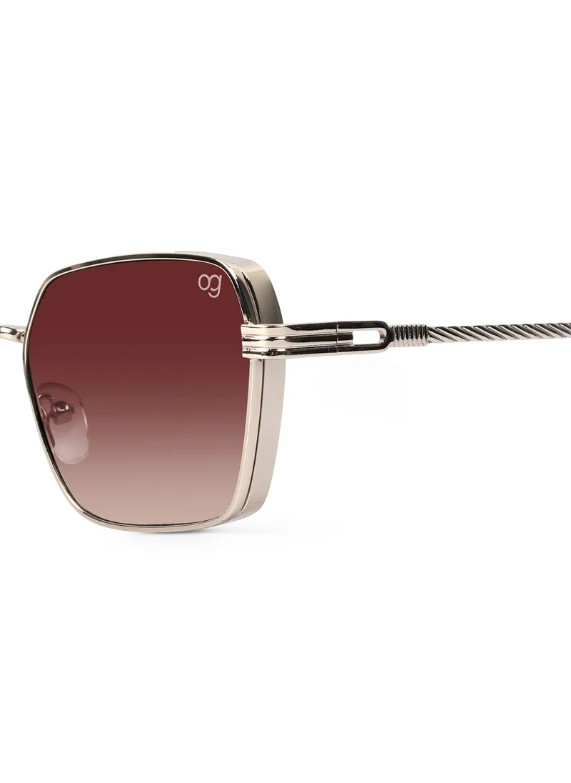 Woggles UV- Protected  Brown Rectangle Sunglasses