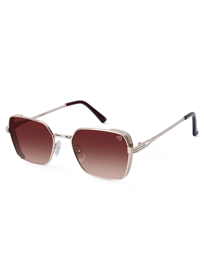 Woggles UV- Protected  Brown Rectangle Sunglasses