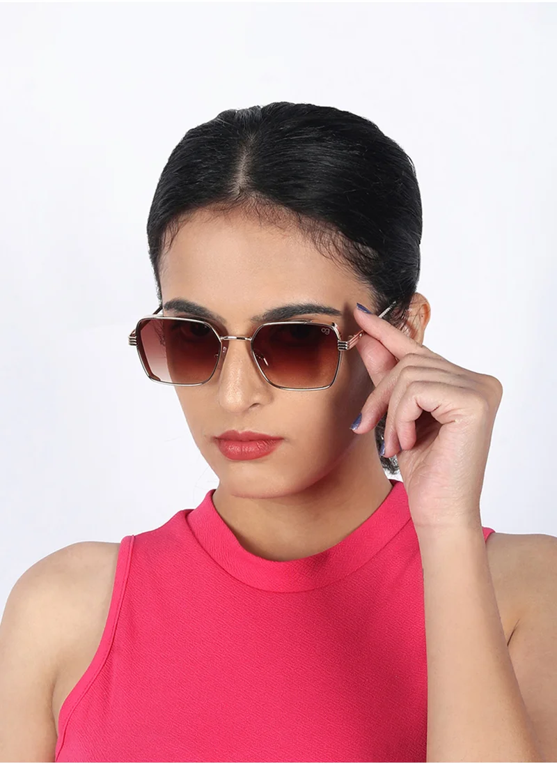Woggles UV- Protected  Brown Rectangle Sunglasses