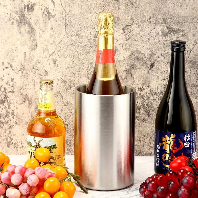 ZOOV 1500ML Wine Bottle Chiller, Wine Chiller Bucket with Ice, White Wine Bottle or Champagne, Stainless Steel Wine Cooler Bucket, Champagne Bucket Perfect Wine Accessories for Wine Lovers - Image 2