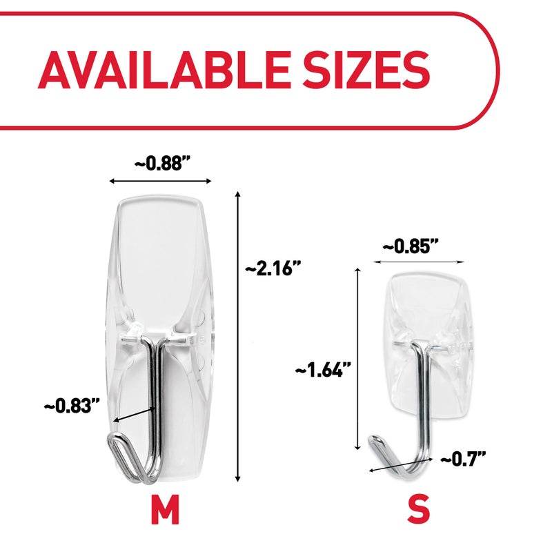 Command Small Clear Wire Toggle Hooks, 10 Wall Hooks and 12 Command Strips, Damage-Free Hanging with Adhesive, Great for Hanging Christmas Decorations, Holds up to 0.5 lb - Image 2