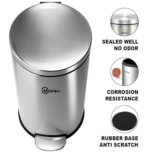 mofna Stainless Steel Plain Dustbin with Pedal, Trash Can, Wastebasket, Garbage Bin for Home, Office, Bathroom, Bedroom, Toilet, Outdoor, Indoor and Kitchen (8 Litre) - Image 5