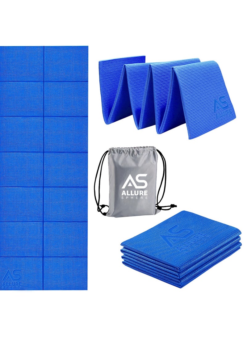 Allure Sphere Sphere Foldable Yoga Mat - Non Slip Double Sided, Lightweight, Eco-Friendly Exercise Mat - Portable With Carrying Bag Perfect For Gym, Home And Travel Workouts - Image 1