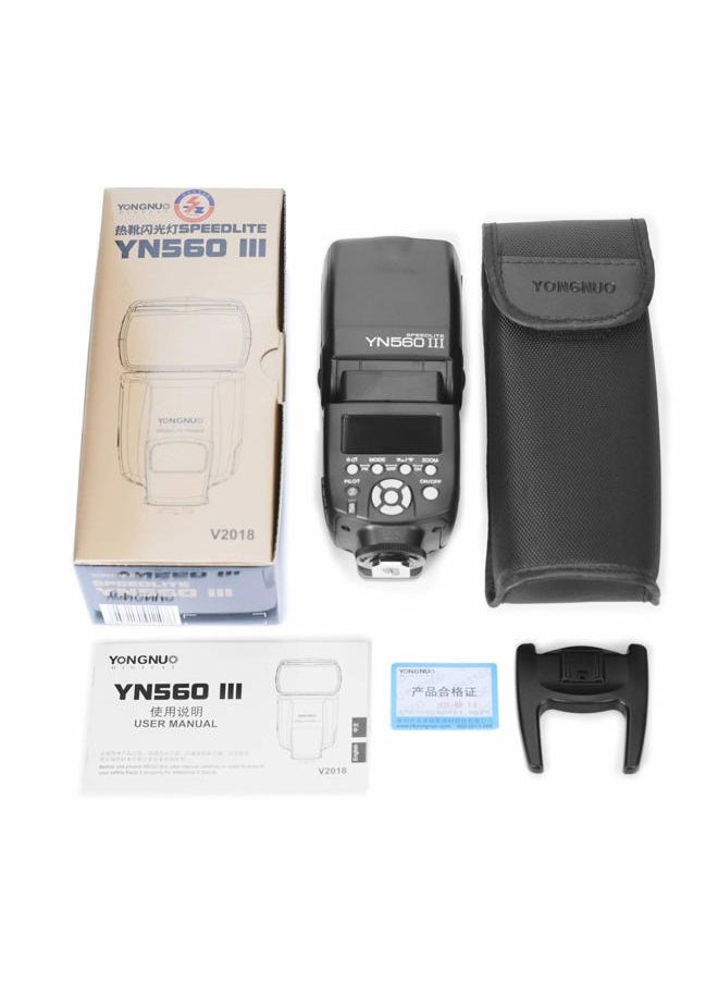 YONGNUO Yongnuo YN560 III Wireless Flash Speedlite, GN58 2.4G Receiver, Built-in Trigger Receiver System, Negative LCD Screen, for Canon Nikon Pentax, Compatible with RF603 II YN560-TX II T7 77D 5DIV D5600  - Image 4