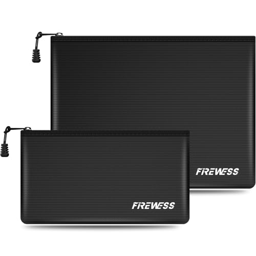 FIREWESS Fireproof Document Bag -2 Pack 13.4"x10" and 11"x6" Non-Itchy Fireproof Money Bag, Waterproof Zipper Holder for Valuables, Fire & Water Resistant Safe Pouch for File,Cash,Passport,Keys - Image 1