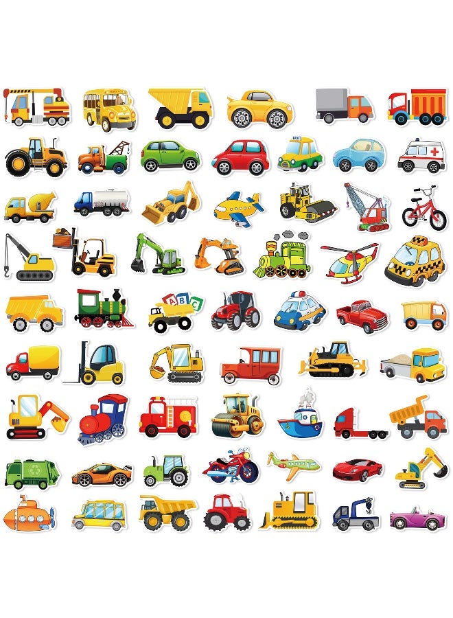 Car Stickers for Kids 60PCS Car and Truck Stickers Transportation Stickers Engineering Vehicle Stickers for Kids Birthday Party Gifts Waterproof Vinyl Stickers for Water Bottles Laptop - Image 3