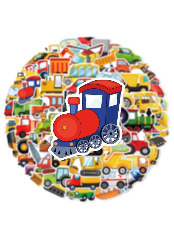 Car Stickers for Kids 60PCS Car and Truck Stickers Transportation Stickers Engineering Vehicle Stickers for Kids Birthday Party Gifts Waterproof Vinyl Stickers for Water Bottles Laptop - Image 5