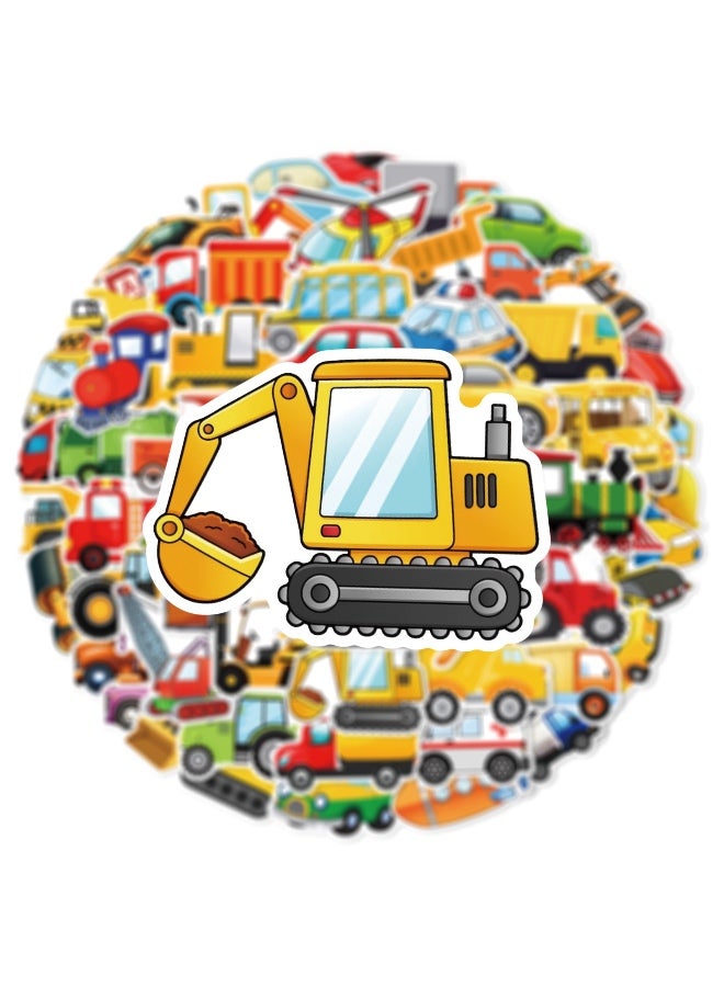 Car Stickers for Kids 60PCS Car and Truck Stickers Transportation Stickers Engineering Vehicle Stickers for Kids Birthday Party Gifts Waterproof Vinyl Stickers for Water Bottles Laptop - Image 4