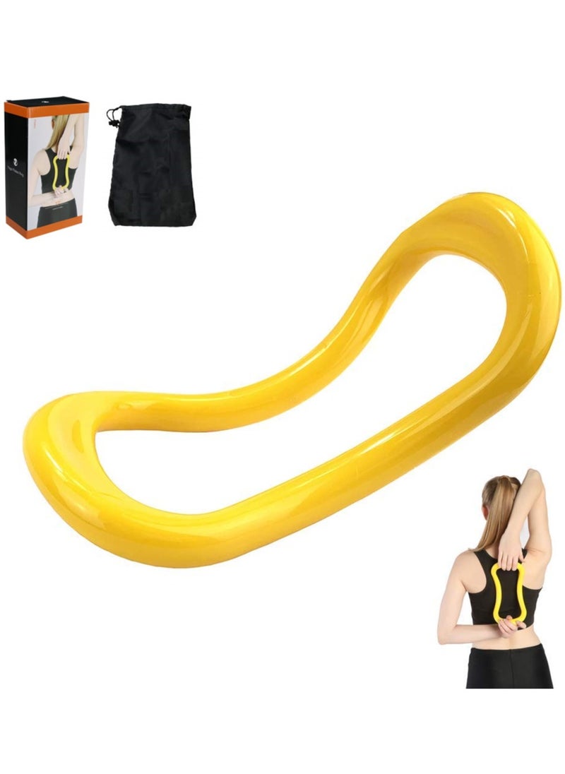 Generic PVC Yoga Pilates Ring Multi-Function Training Circle with Carry Bag, Yellow  - Image 1