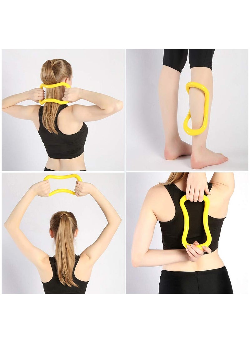 Generic PVC Yoga Pilates Ring Multi-Function Training Circle with Carry Bag, Yellow  - Image 5