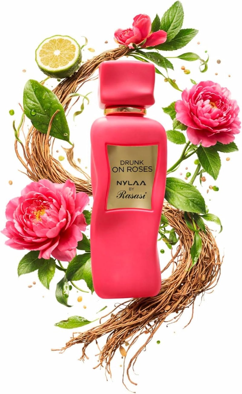 NYLAA أنا رصاصي نيلا - عطر درانك أون روزز إكسترايت دي بارفان 100 مل للنساء - مزيج زهور مهيمن على الورد - Image 4