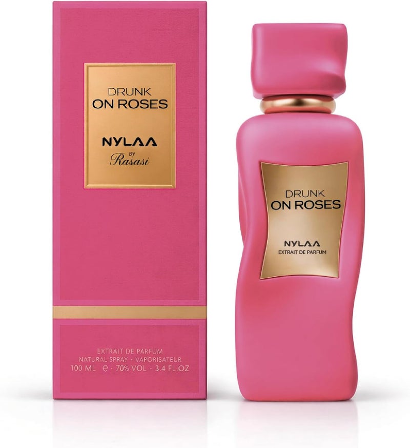 NYLAA أنا رصاصي نيلا - عطر درانك أون روزز إكسترايت دي بارفان 100 مل للنساء - مزيج زهور مهيمن على الورد - Image 2