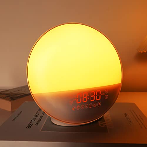 Dekala Sunrise Alarm Clock for Heavy Sleepers, Wake Up Light with Sunrise/Sunset Simulation, Dual Alarms & Natural Sounds, Snooze & Sleep Aid, FM Radio, 7 Colors Night Light for Bedroom, Ideal for Gift - Image 1