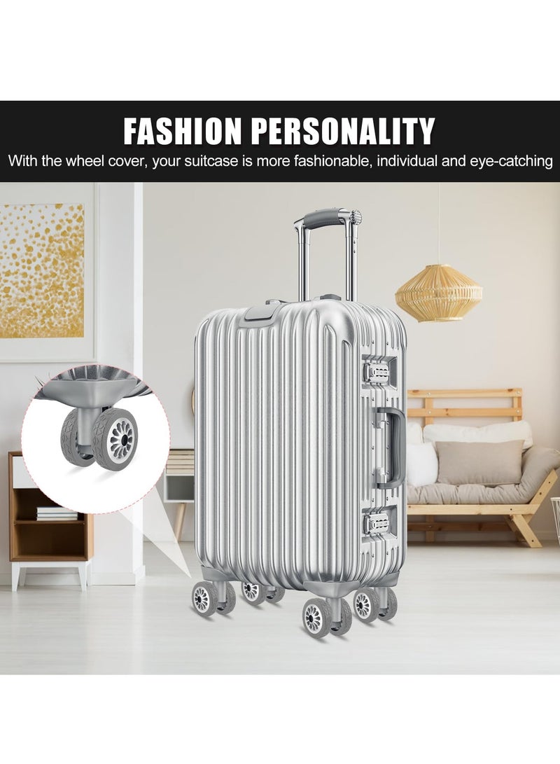 Excefore Luggage Wheel Covers, 8 Pcs Suitcase Wheel Protectors, Adhesive Silicone Wheel Protective Covers, Anti Fall-off Luggage Wheel Protector for Carry On Luggage Suitcases (Gray)  - Image 5