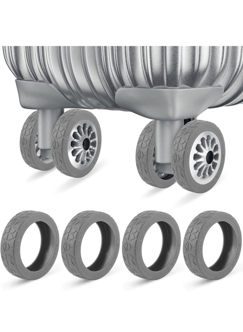 Excefore Luggage Wheel Covers, 8 Pcs Suitcase Wheel Protectors, Adhesive Silicone Wheel Protective Covers, Anti Fall-off Luggage Wheel Protector for Carry On Luggage Suitcases (Gray)  - Image 1