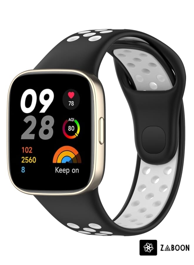 Zaboon Redmi Watch 3 Sports Two-Color Silicone Watch Band - Image 1