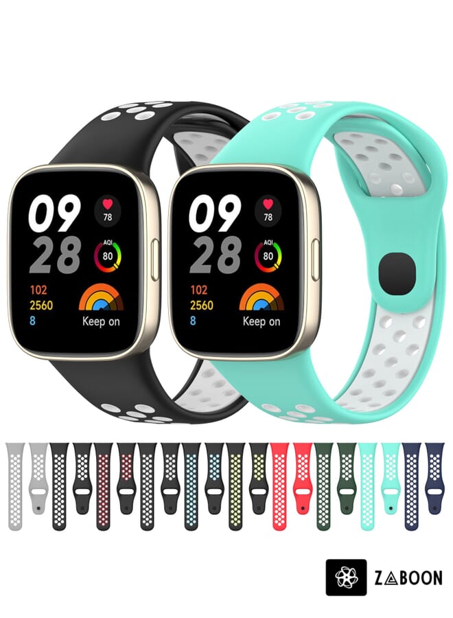 Zaboon Redmi Watch 3 Sports Two-Color Silicone Watch Band - Image 3