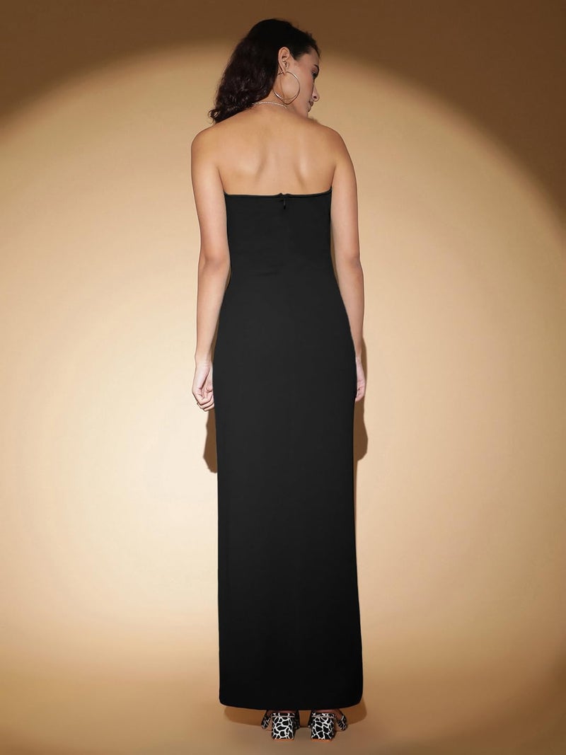 KOTTY Women's Bodycon Midi Dress(Black,XL) - Image 3